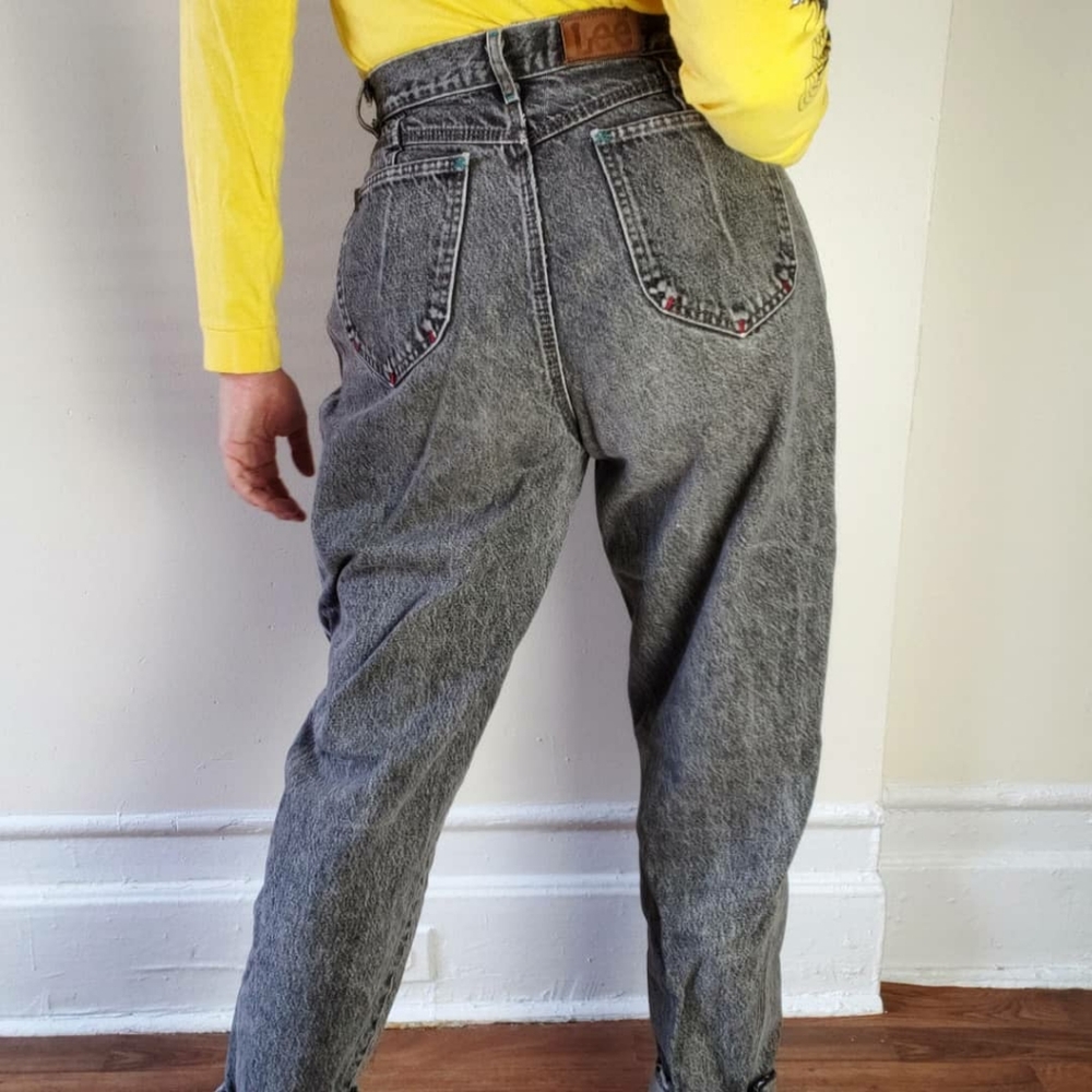 vintage 80s faded black Lee mom jeans